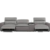 happy gray power reclining sofa   