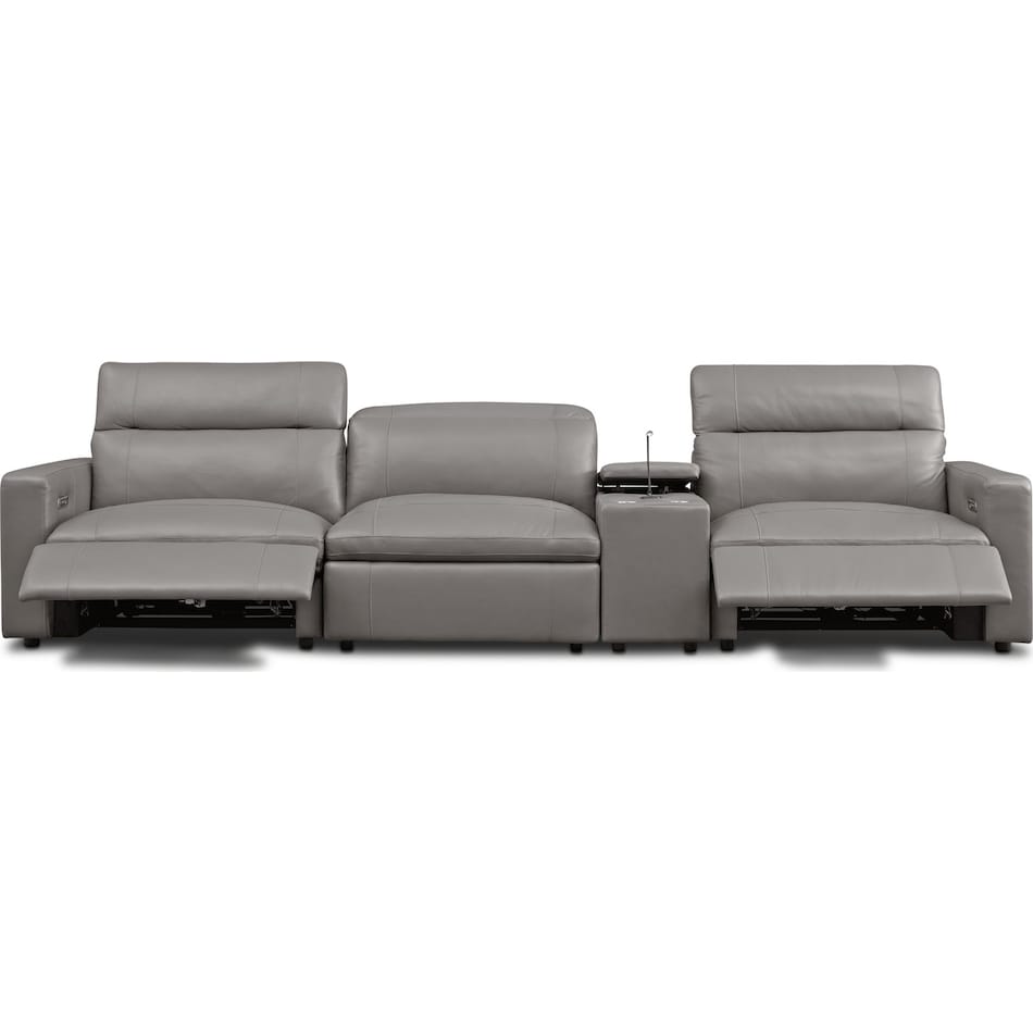 happy gray power reclining sofa   