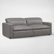 happy gray power reclining sofa   