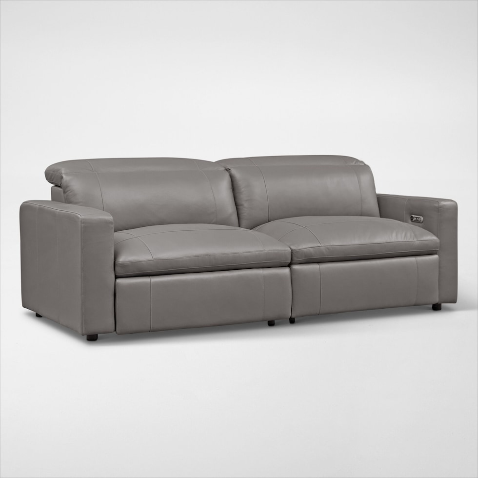 happy gray power reclining sofa   