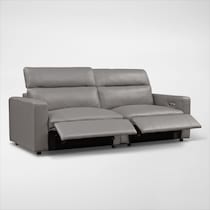 happy gray power reclining sofa   