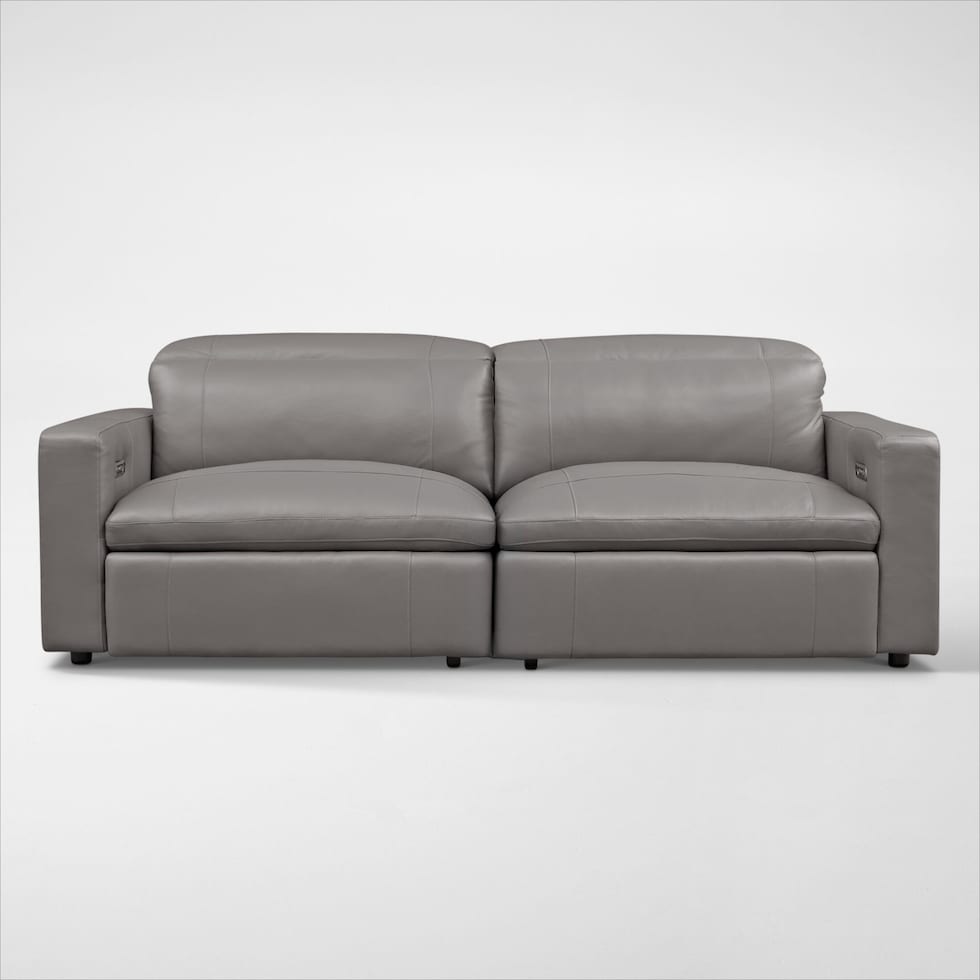 happy gray power reclining sofa   