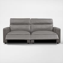 happy gray power reclining sofa   