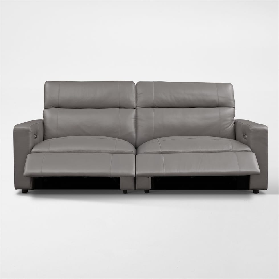 happy gray power reclining sofa   