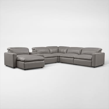 Happy Dual-Power Reclining Sectional with Chaise and 2 Reclining Seats