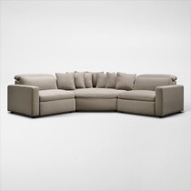 happy shitake  pc power reclining sectional   