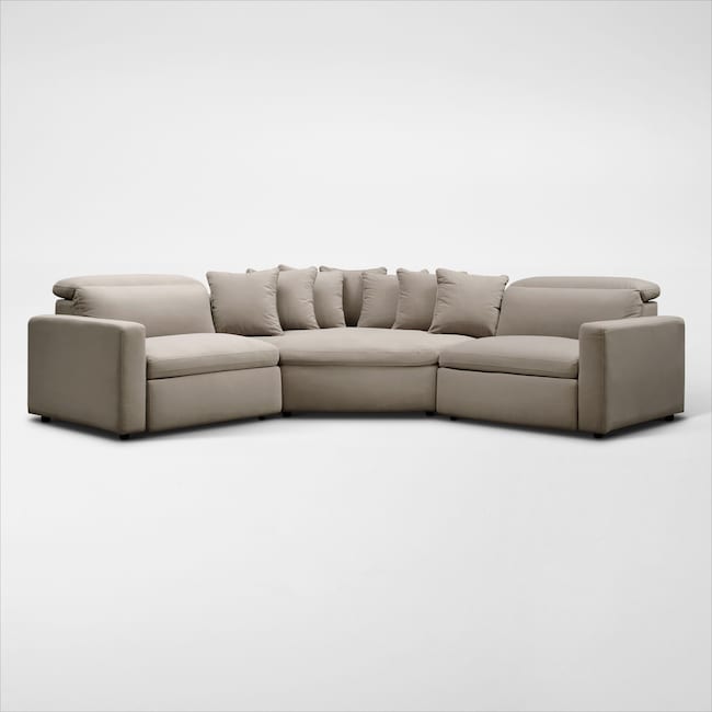 Living Room Furniture - Happy 3-Piece Dual-Power Reclining Sectional with 2 Reclining Seats and Cuddler