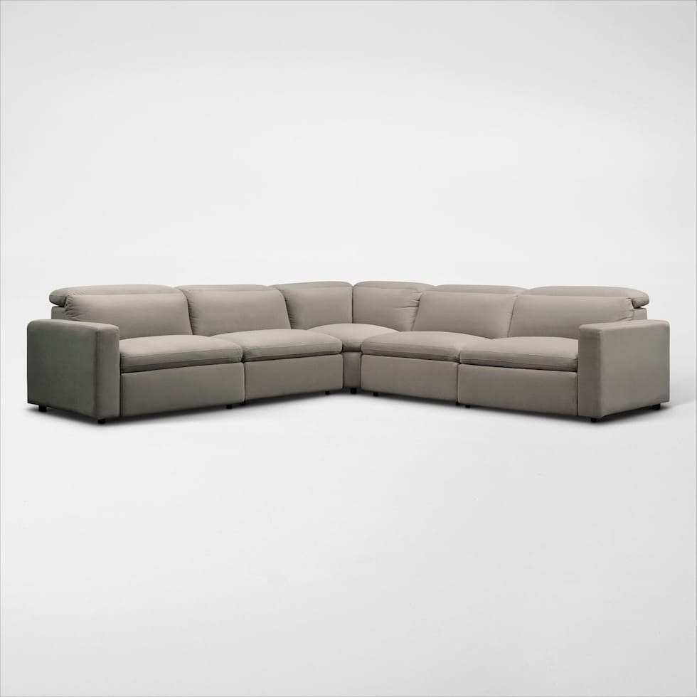 happy shitake  pc power reclining sectional   