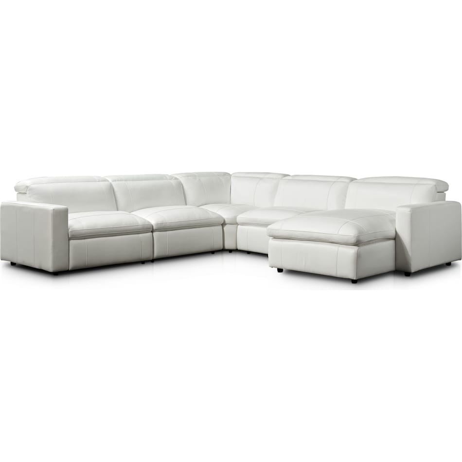 happy white  pc power reclining sectional   