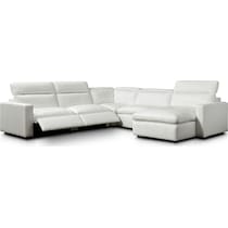 happy white  pc power reclining sectional   