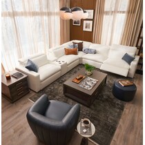 happy white  pc power reclining sectional   