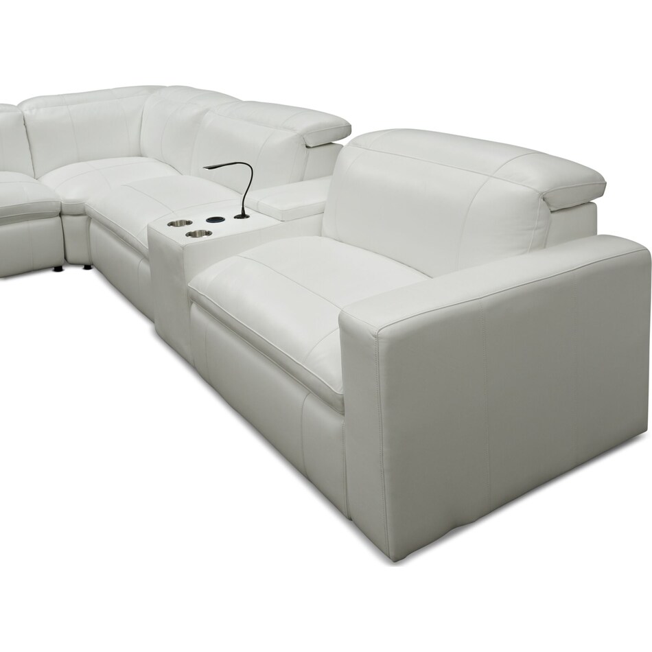 happy white  pc power reclining sectional   