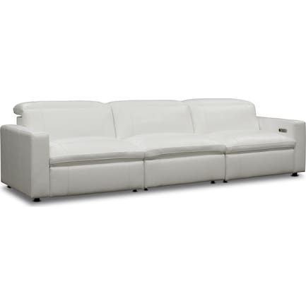 Happy 3-Piece Dual-Power Reclining Sofa - White