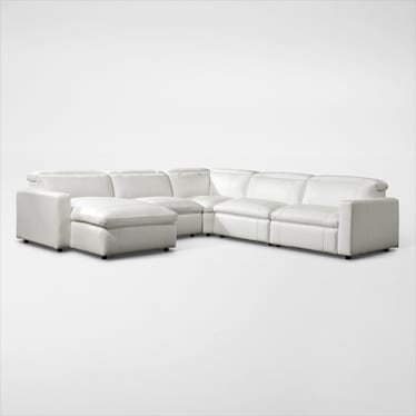 Happy Dual-Power Reclining Sectional with Chaise and 2 Reclining Seats