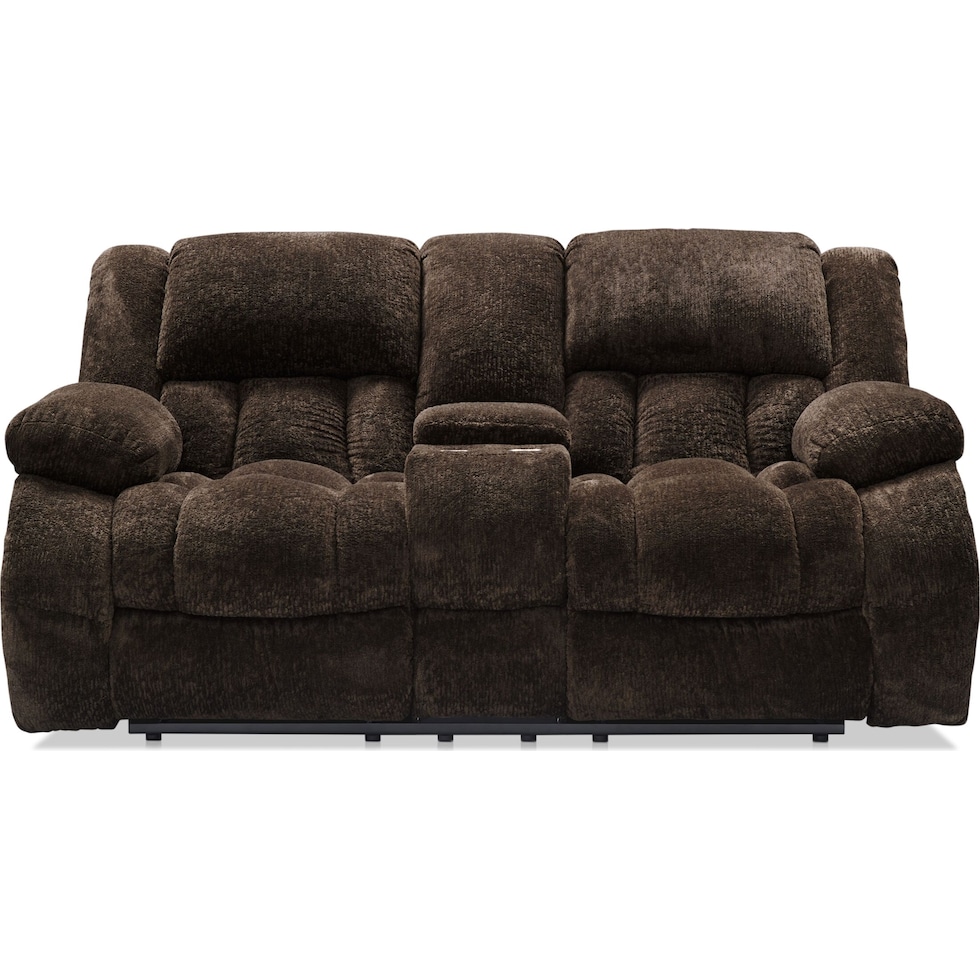 harbor park dark brown power reclining loveseat   