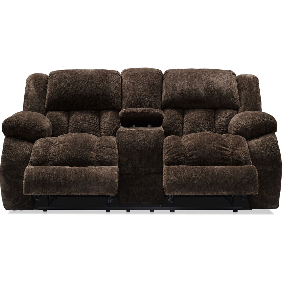 harbor park dark brown power reclining loveseat   