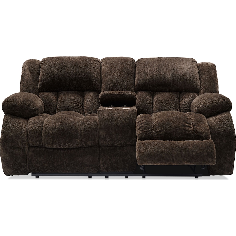 harbor park dark brown power reclining loveseat   