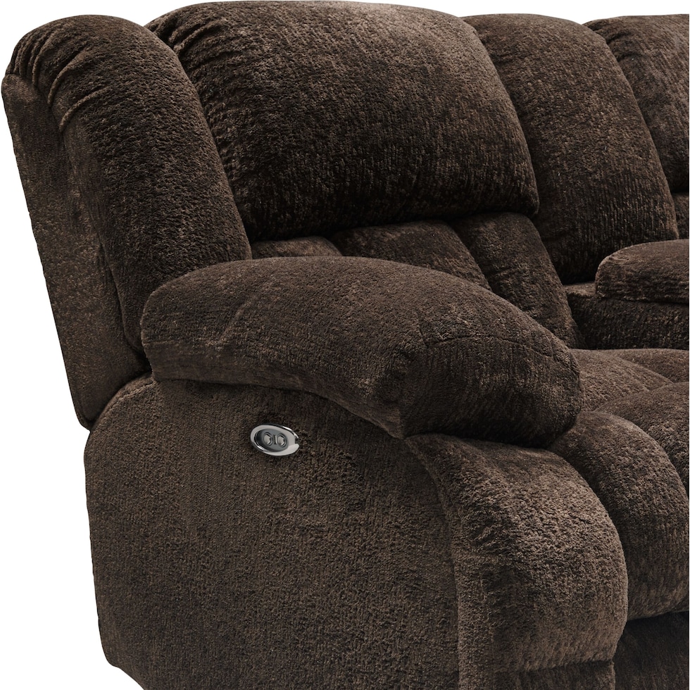 harbor park dark brown power reclining loveseat   