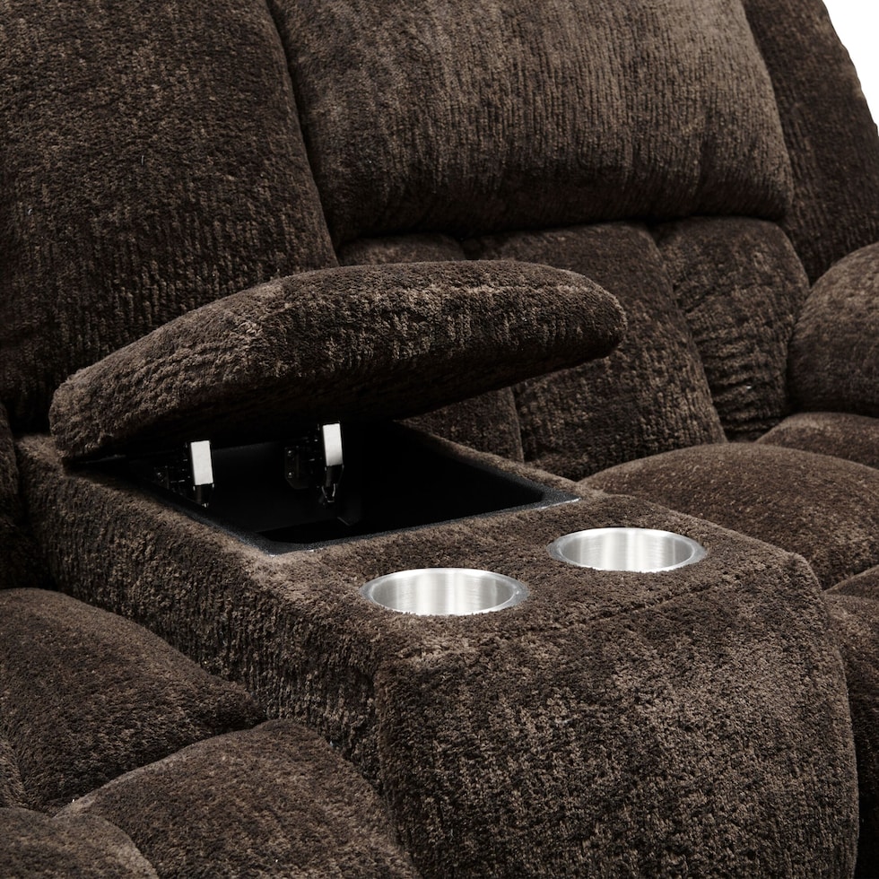 harbor park dark brown power reclining loveseat   