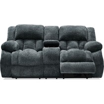 harbor park gray manual reclining loveseat   