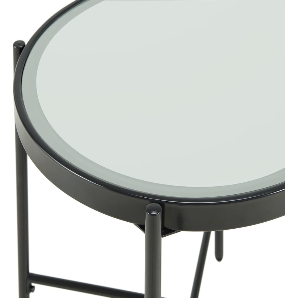 harik black end table   