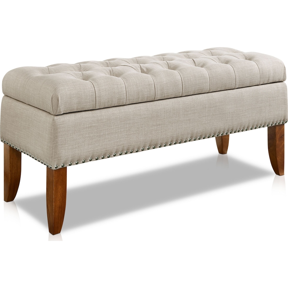 harper light brown storage bench   