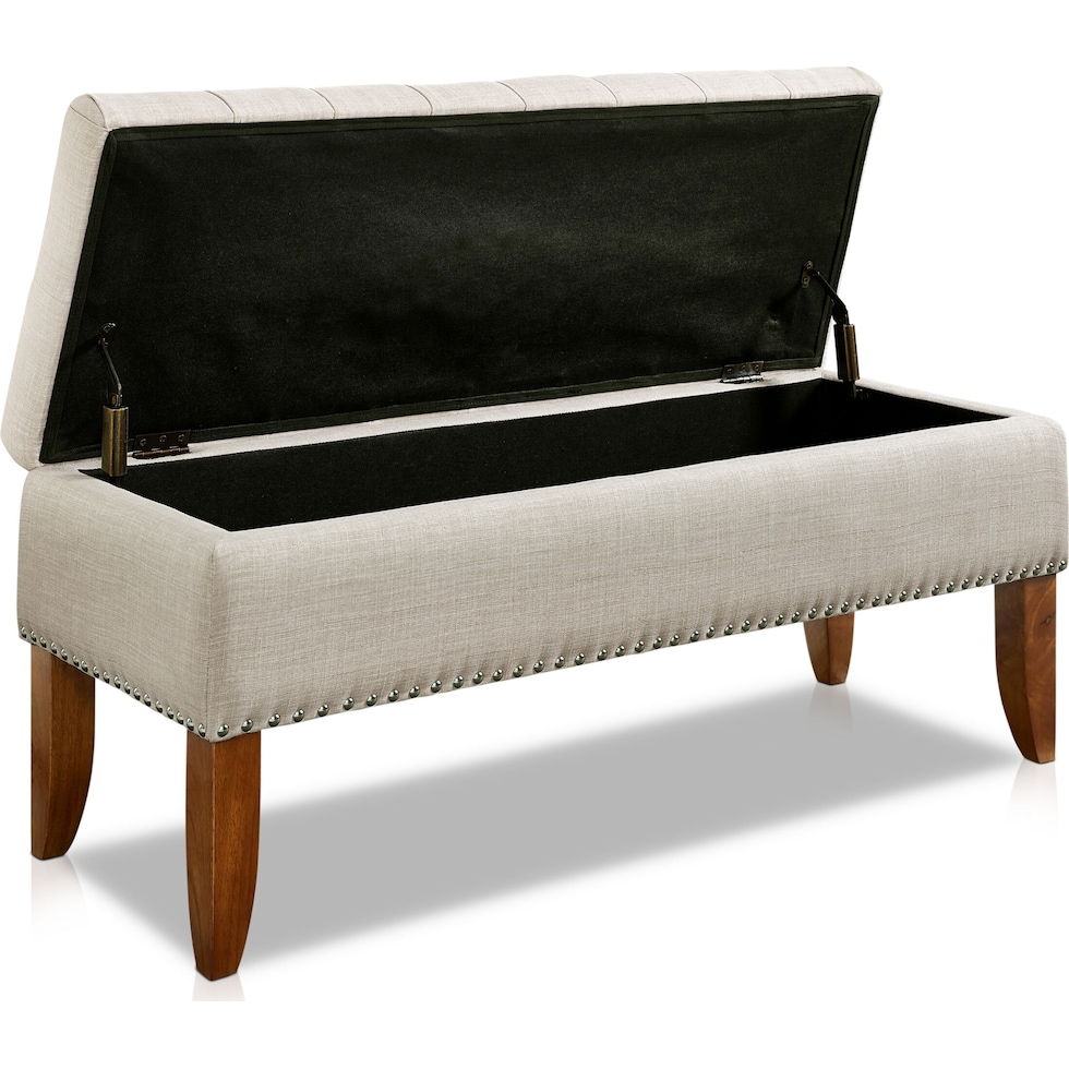 harper light brown storage bench   