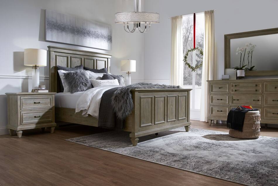 Harrison 6Piece Bedroom Set with Nightstand, Dresser and Mirror
