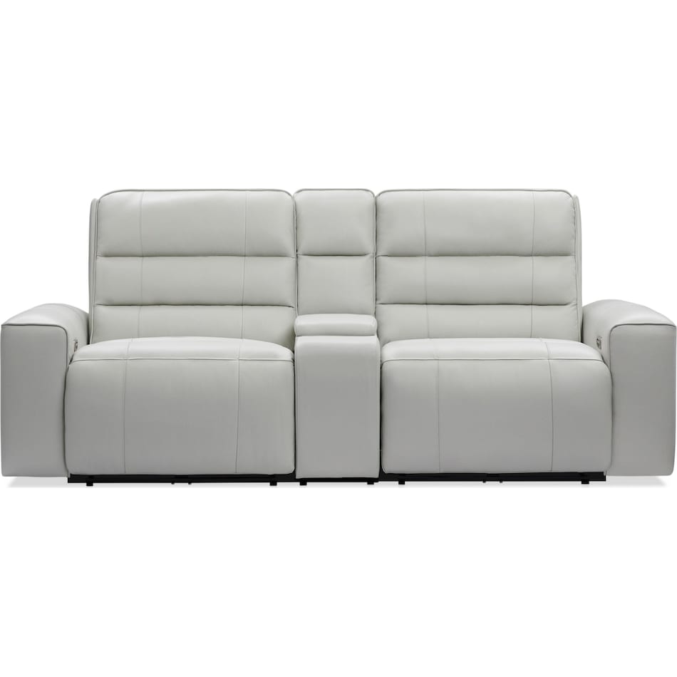 hartley gray power reclining sofa   