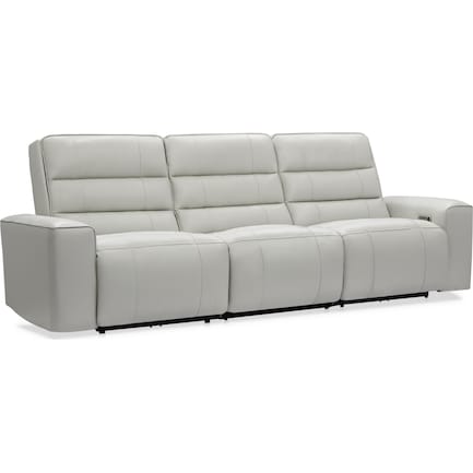 Hartley 3-Piece Dual-Power Reclining Sofa with 2 Reclining Seats - Light Gray