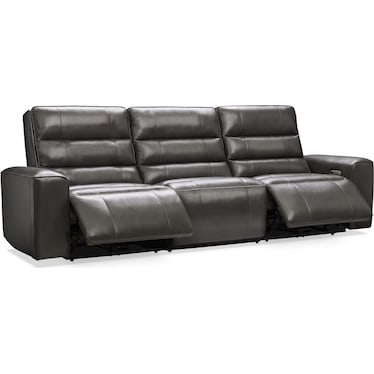 Hartley 3-Piece Dual-Power Reclining Sofa with 2 Reclining Seats - Charcoal