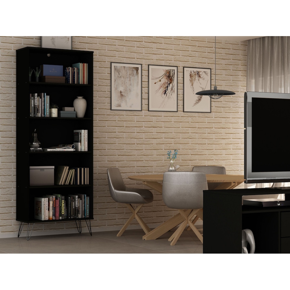 harvard black bookcase   