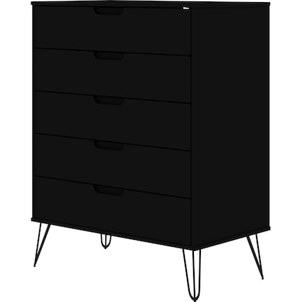 Harvard 5 Drawer Dresser - Black