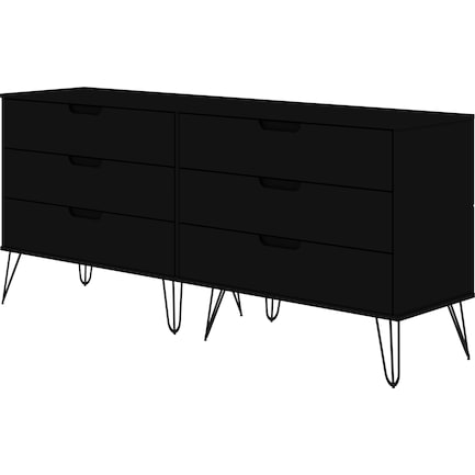 Harvard 6 Drawer Dresser - Black