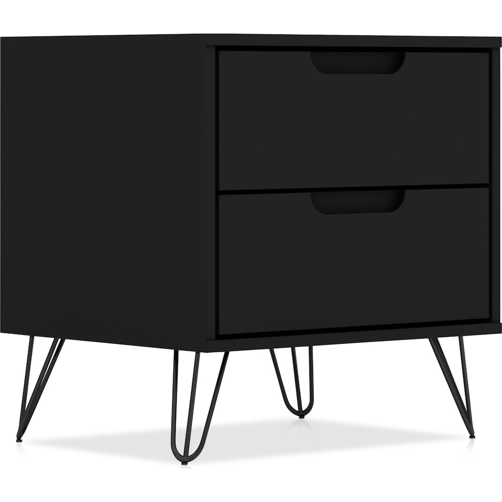 harvard black nightstand   