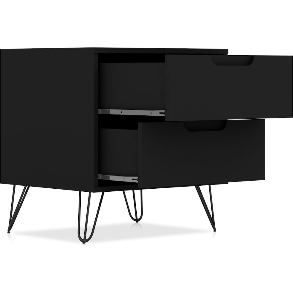 harvard black nightstand   