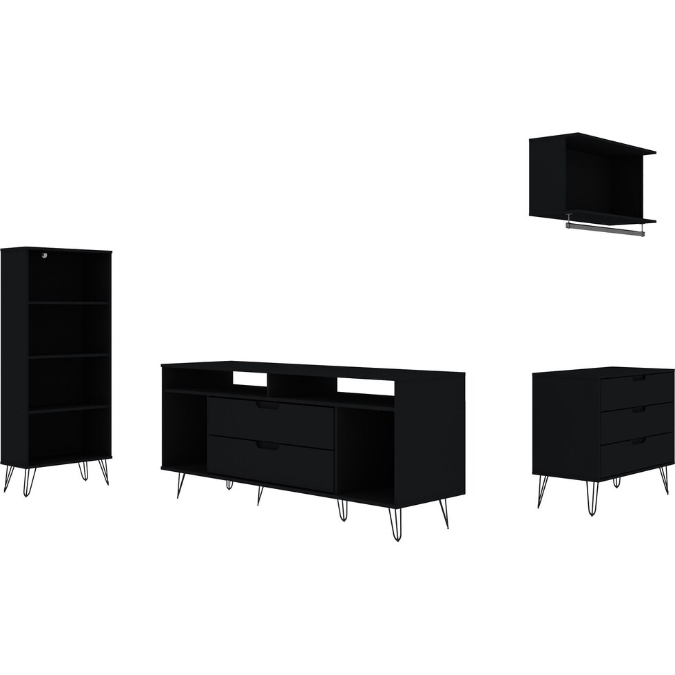 harvard black tv stand   