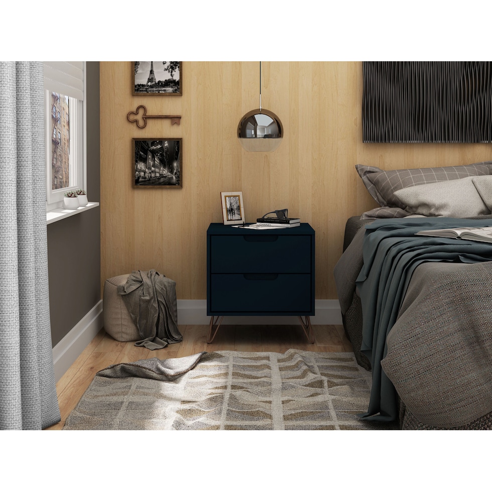 harvard blue nightstand   