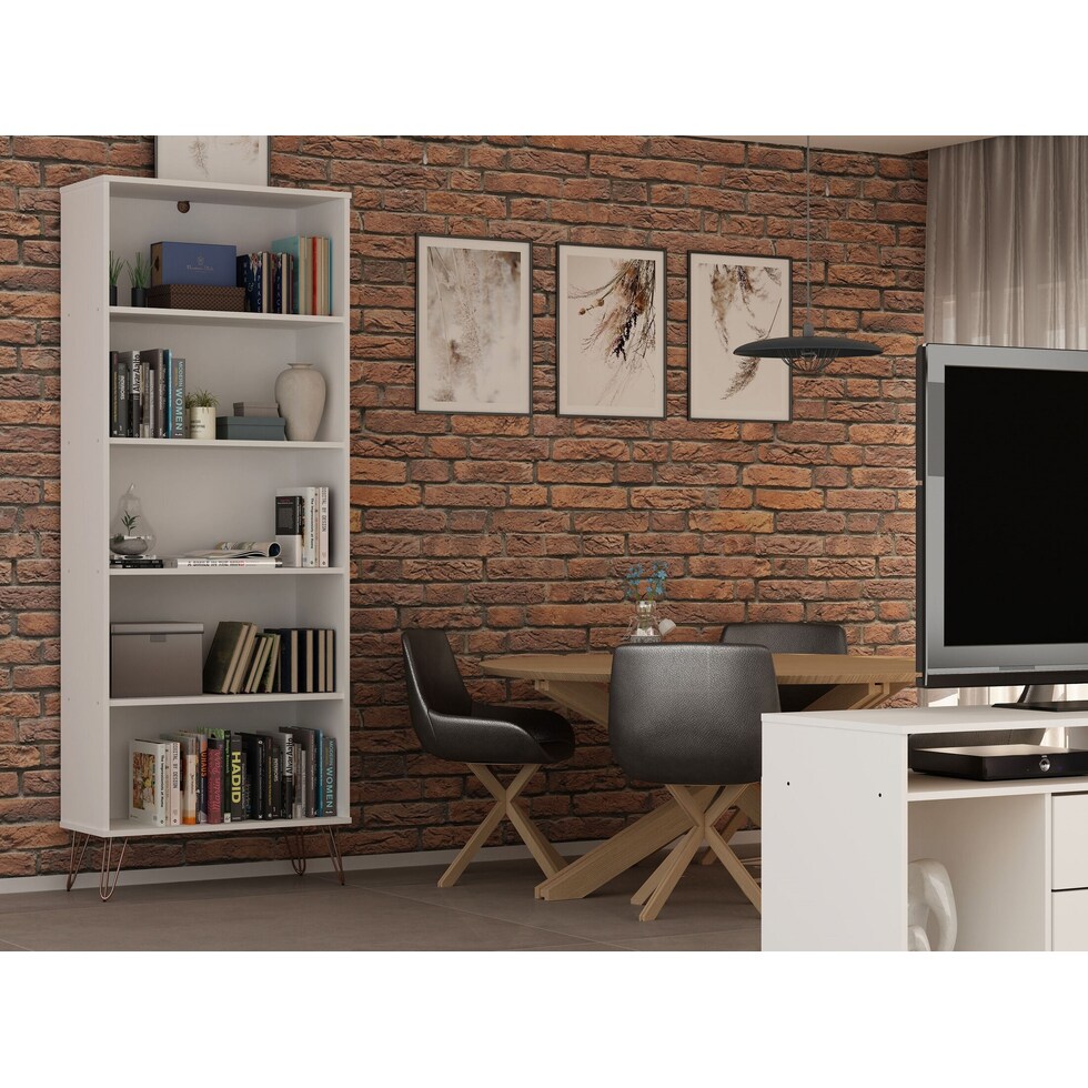 harvard white bookcase   