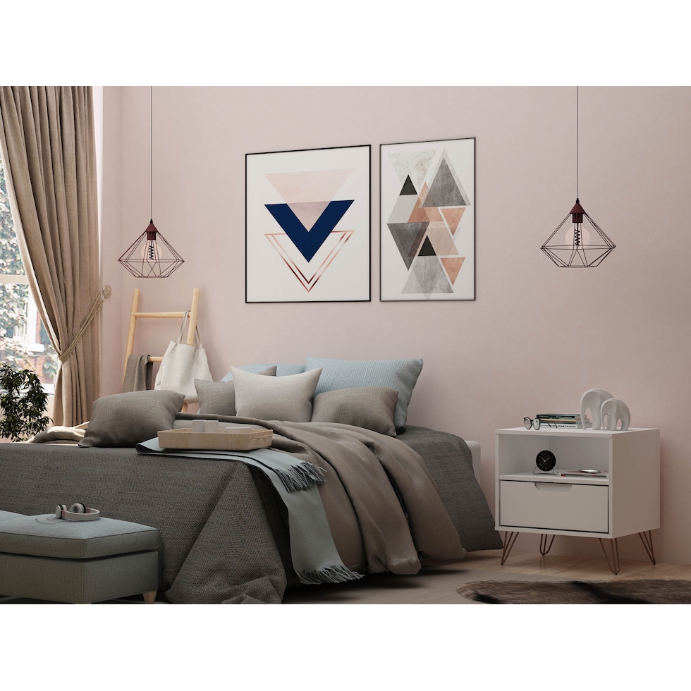 harvard white nightstand   