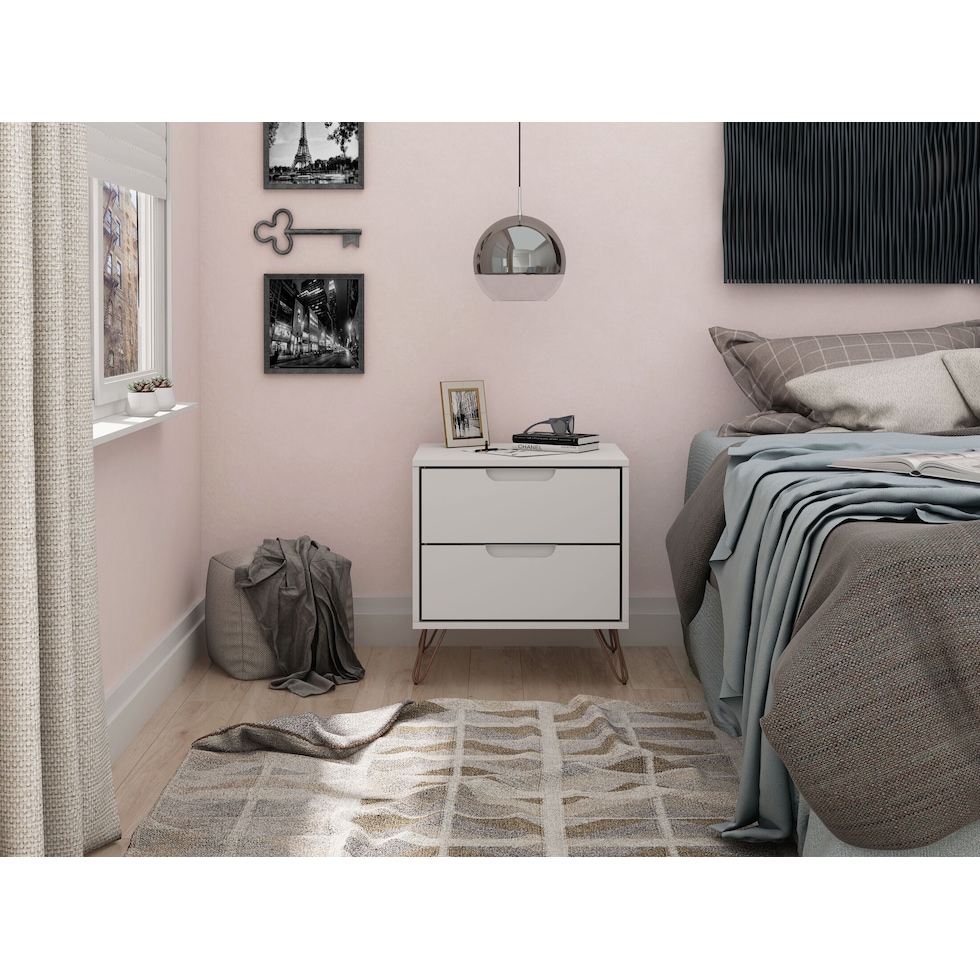 harvard white nightstand   