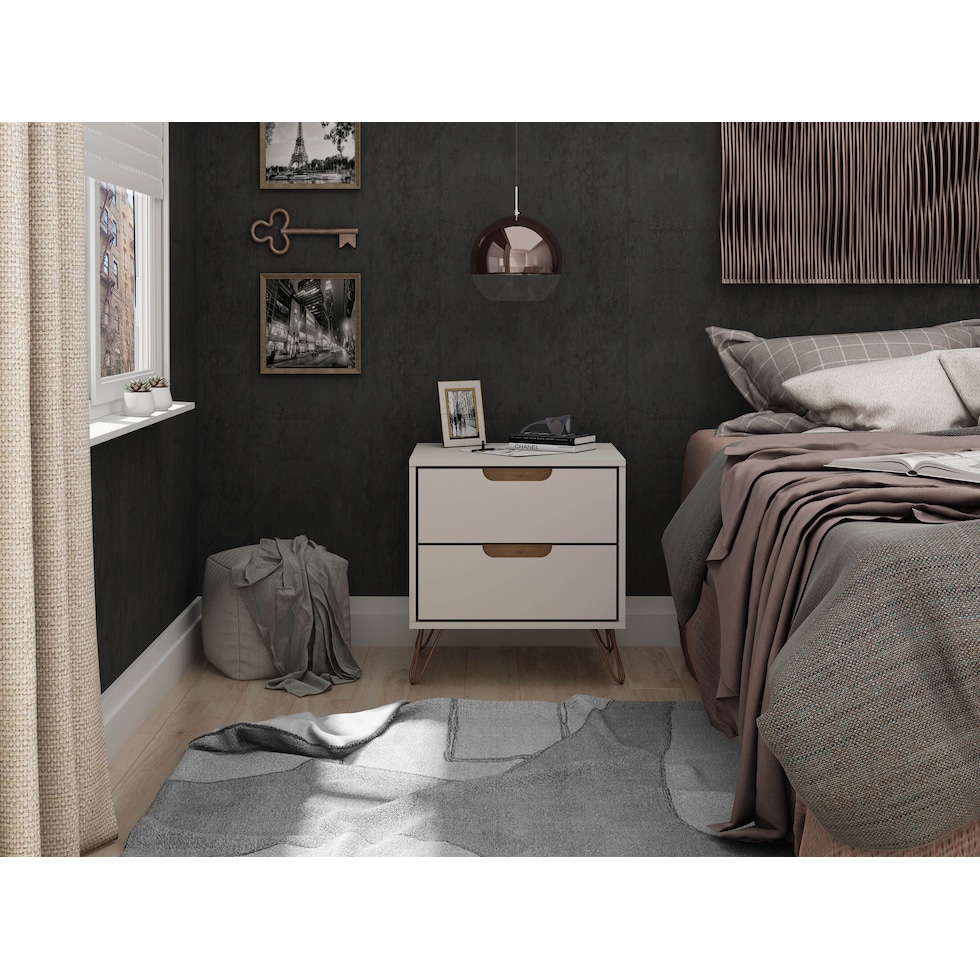 harvard white nightstand   