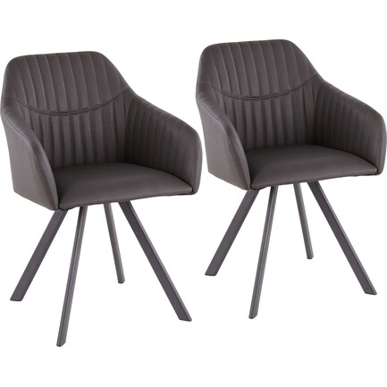 Harvey Set of 2 Dining Chairs - Charcoal