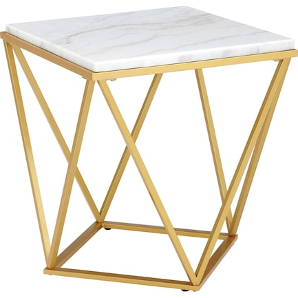Harville End Table with Gold Metal