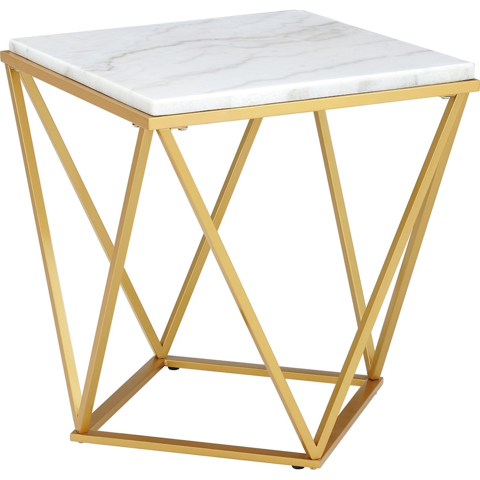 harville white end table   