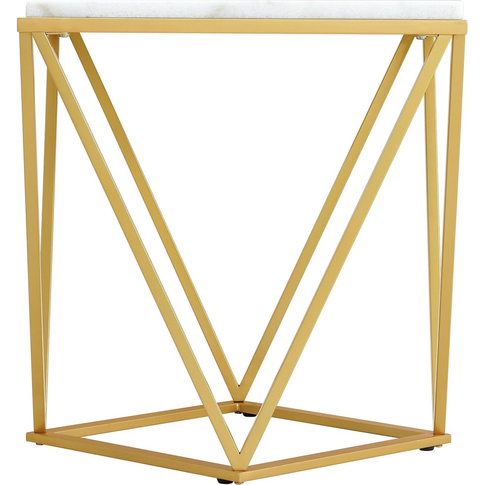 harville white end table   