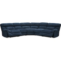 havana blue  pc reclining sectional   