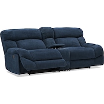 havana blue manual reclining loveseat   