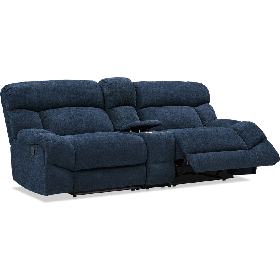 havana blue manual reclining loveseat   