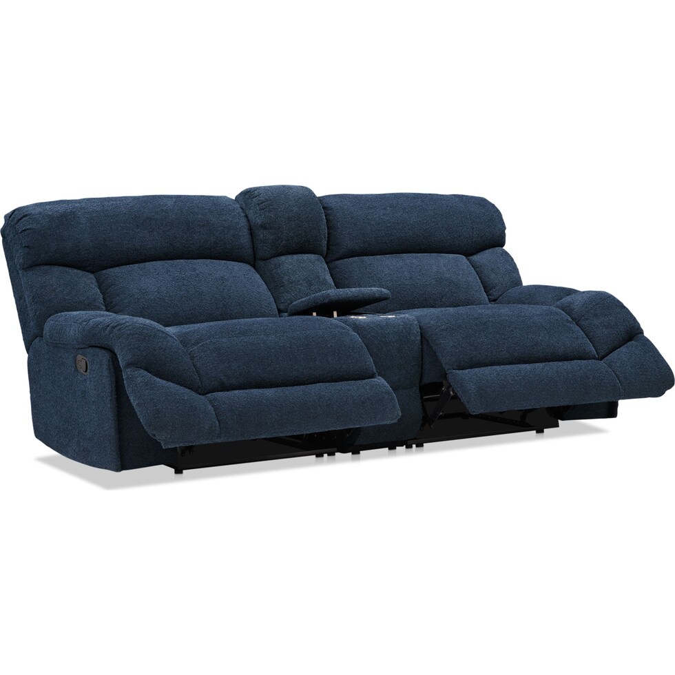 havana blue manual reclining loveseat   